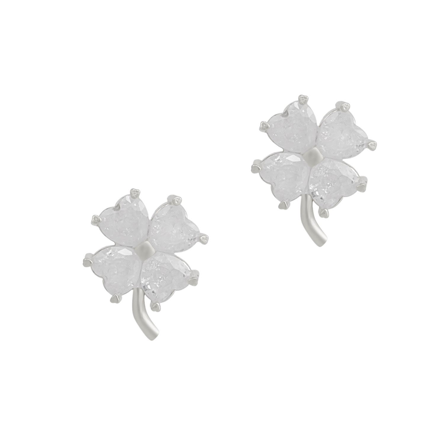 Women’s Four Leaf Clover Sterling Silver Stud Earring - Silver Spero London