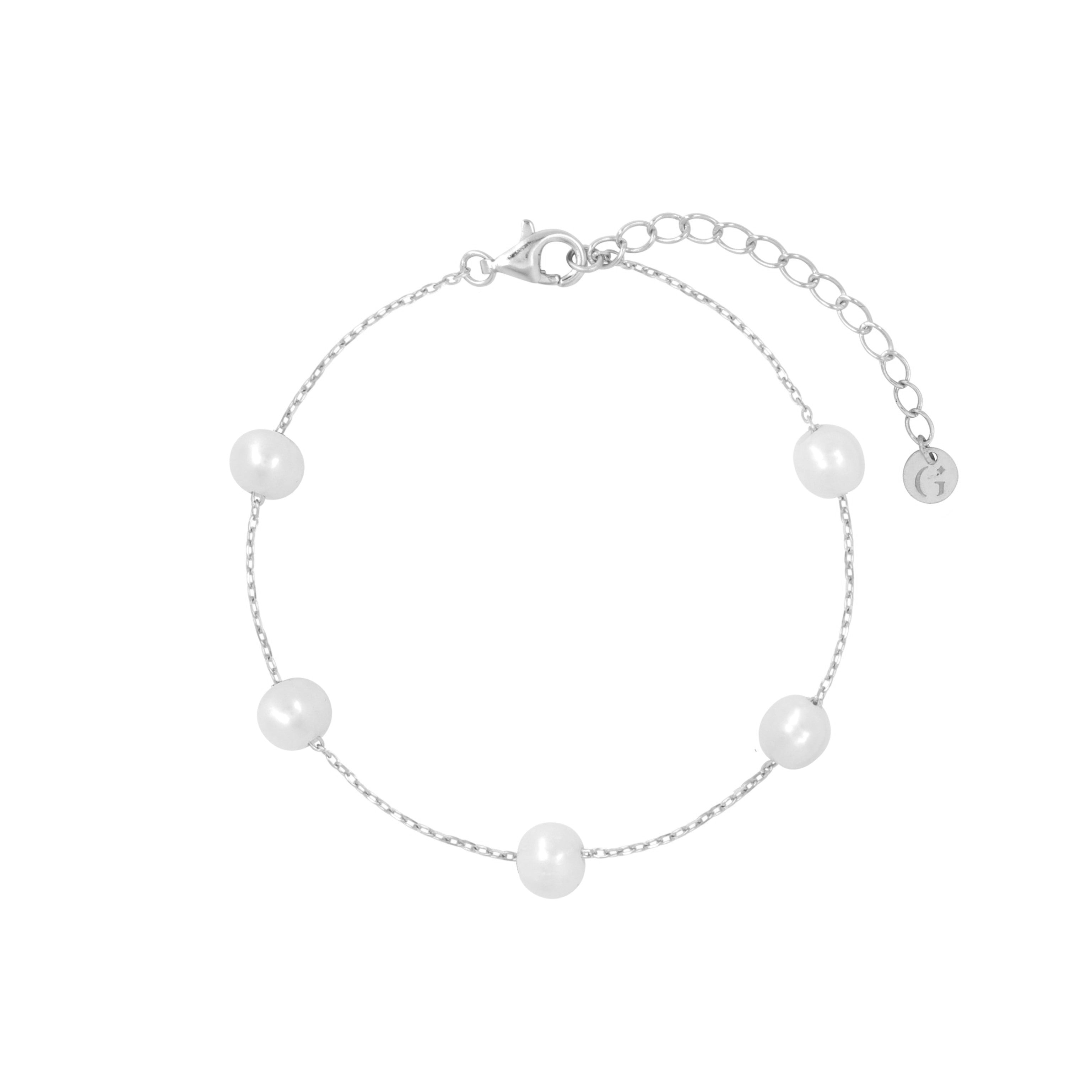 Women’s White / Silver Pearl Satellite Bracelet In Silver Gold Trip