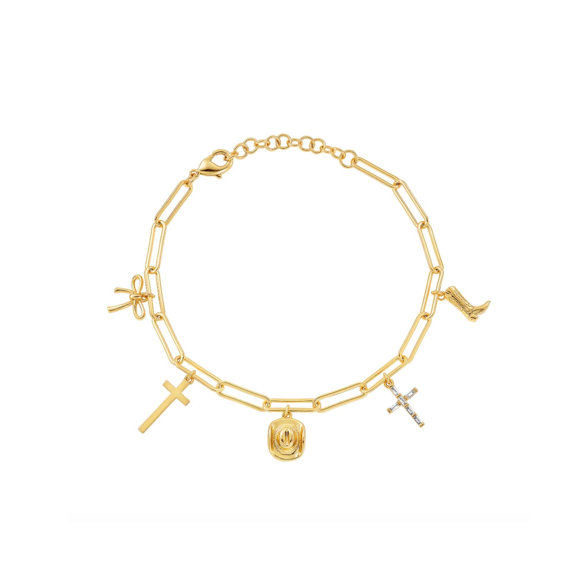La Kaiser Women's Gold The Cross Charm Bracelet In Gold