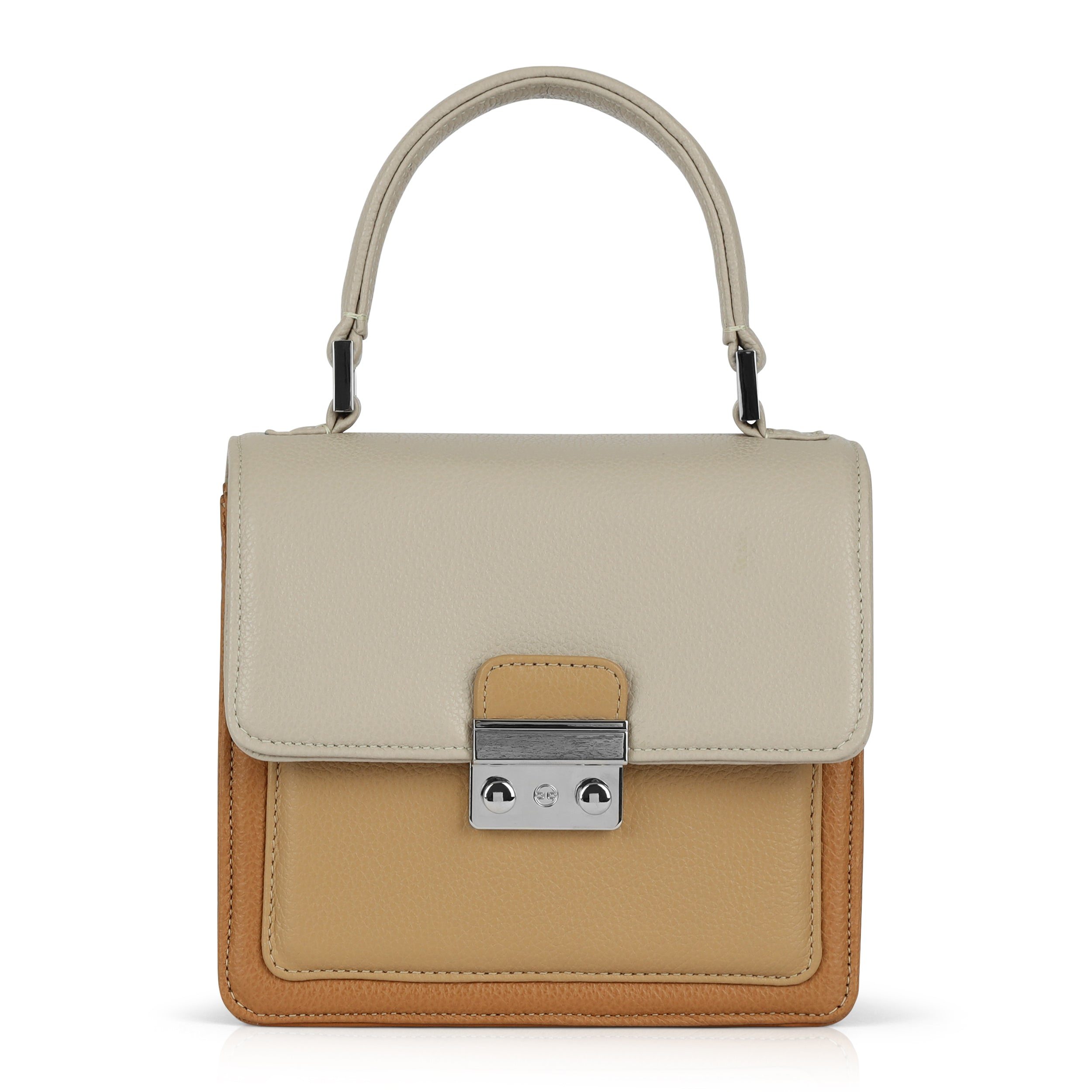 Luis Steven Women's Madie Top Handle - Tan White Mix In Brown/white