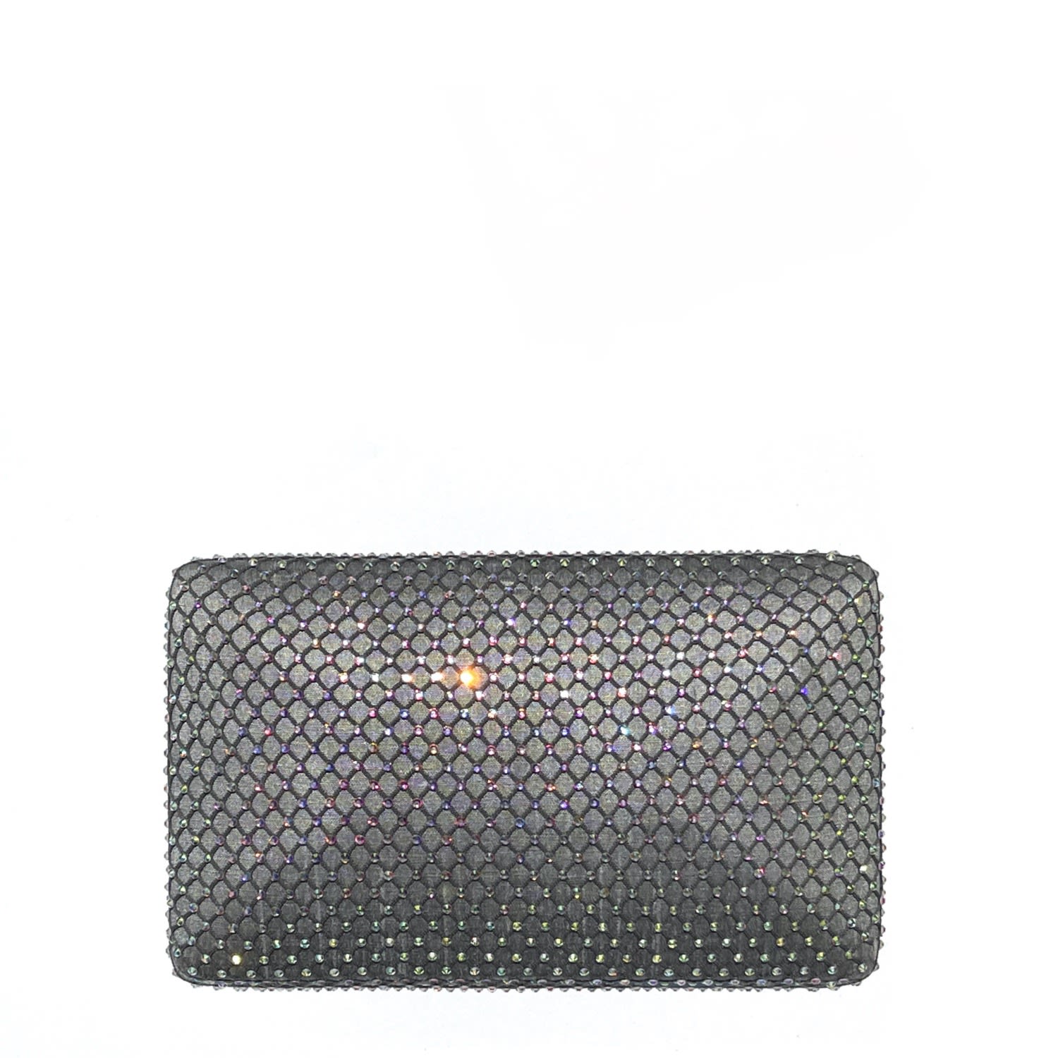 Women’s Grey Gray Fishnet Clutch Simitri