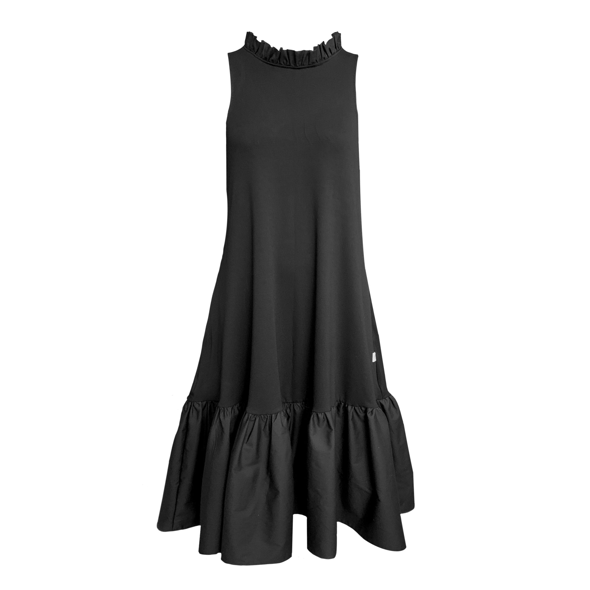Frock Tales Women's Iris Midi Dress With Pockets In Black In Black