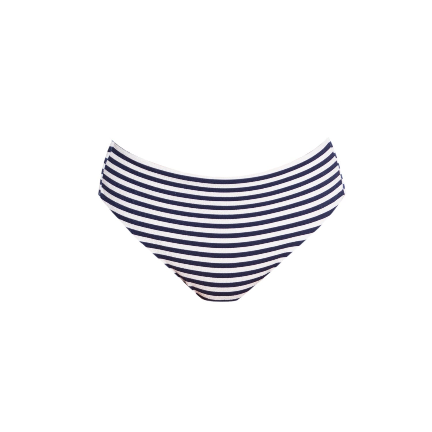 Sishawaii-secret Island Swimwear Women's Blue / White Mid-rise Swim Bottom In Navy Stripe With Soft Texture In Blue/white