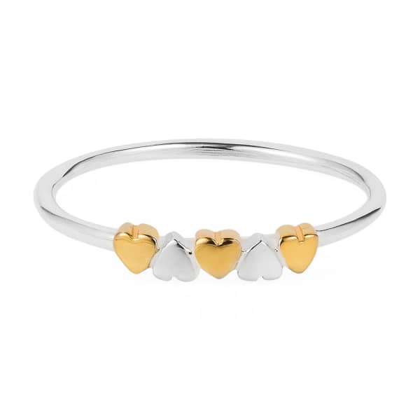 GUCCI WOMEN'S GOLD / SILVER TINY HEARTS RING SILVER & GOLD