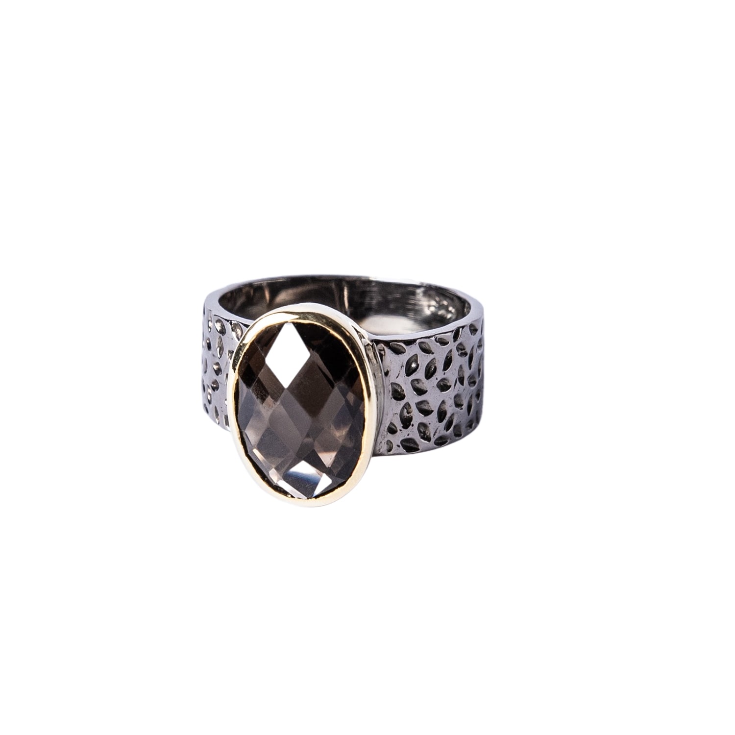 Golden Horn Jewellery Women's Silver Orlando Smoky Quartz Ring