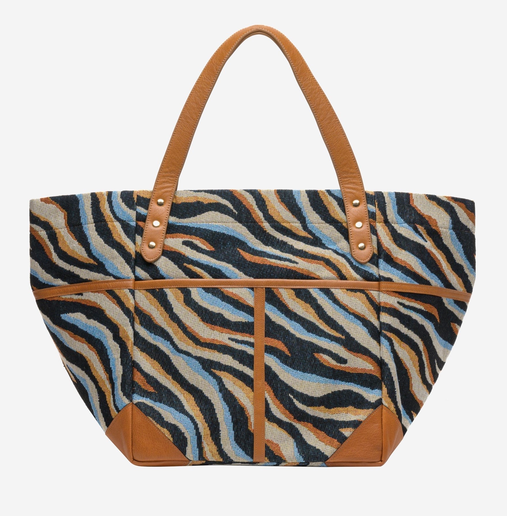 L2r The Label Women's Black / Blue / Brown Zebra Tote Bag In Black/blue/brown