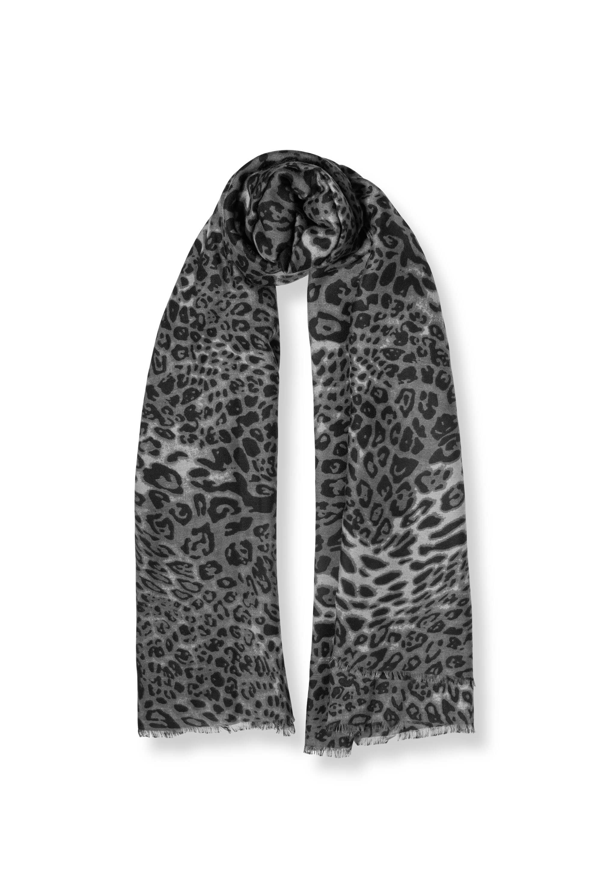 James Lakeland Women's Leopard Print Black Scarf In Black
