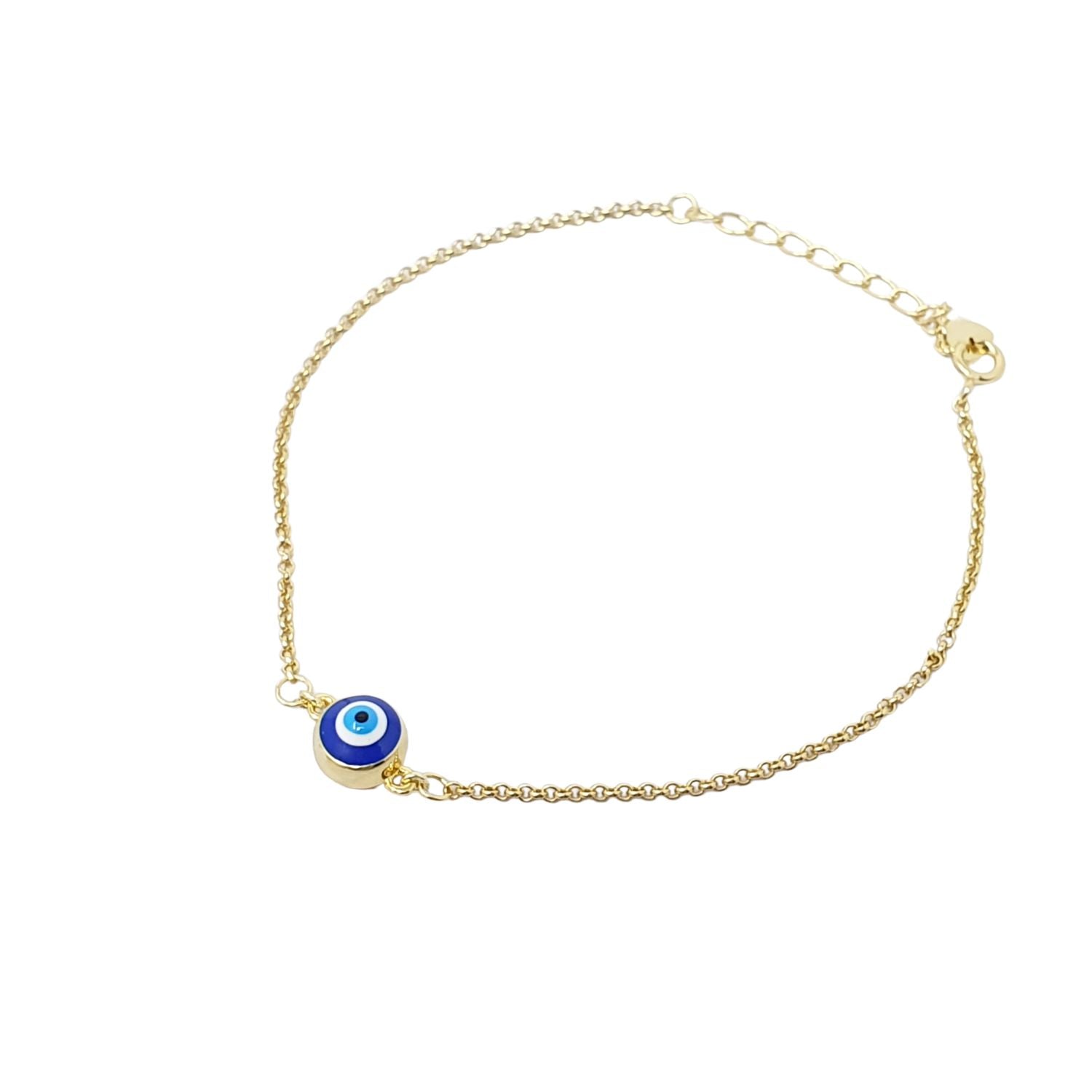 Harfi Women's Gold / Blue Turkish Blue Evil Eye Friendship Gold Plated Bracelet In Multi
