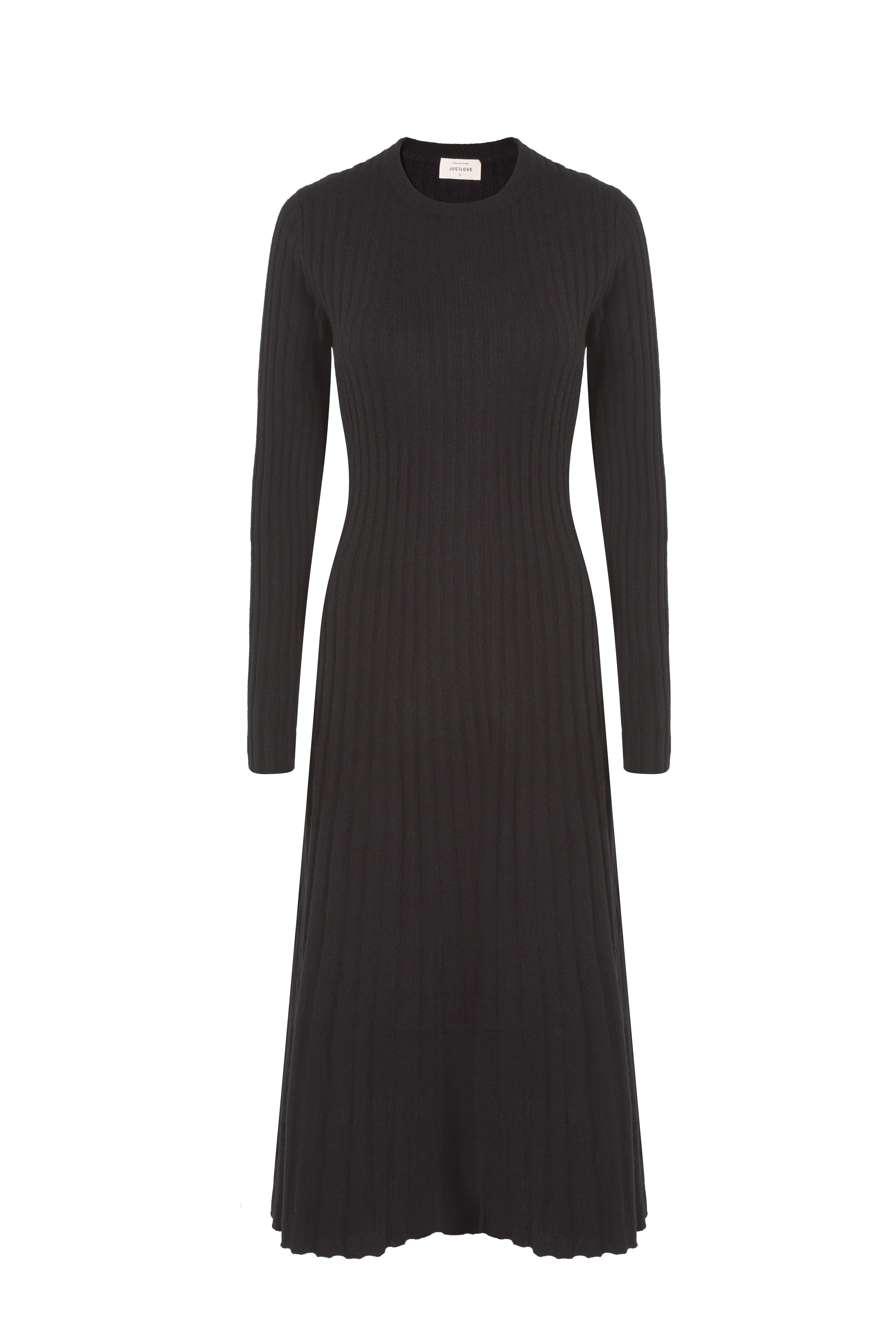 Justlove Women's Cashmere Dress Supersoft Black In Black