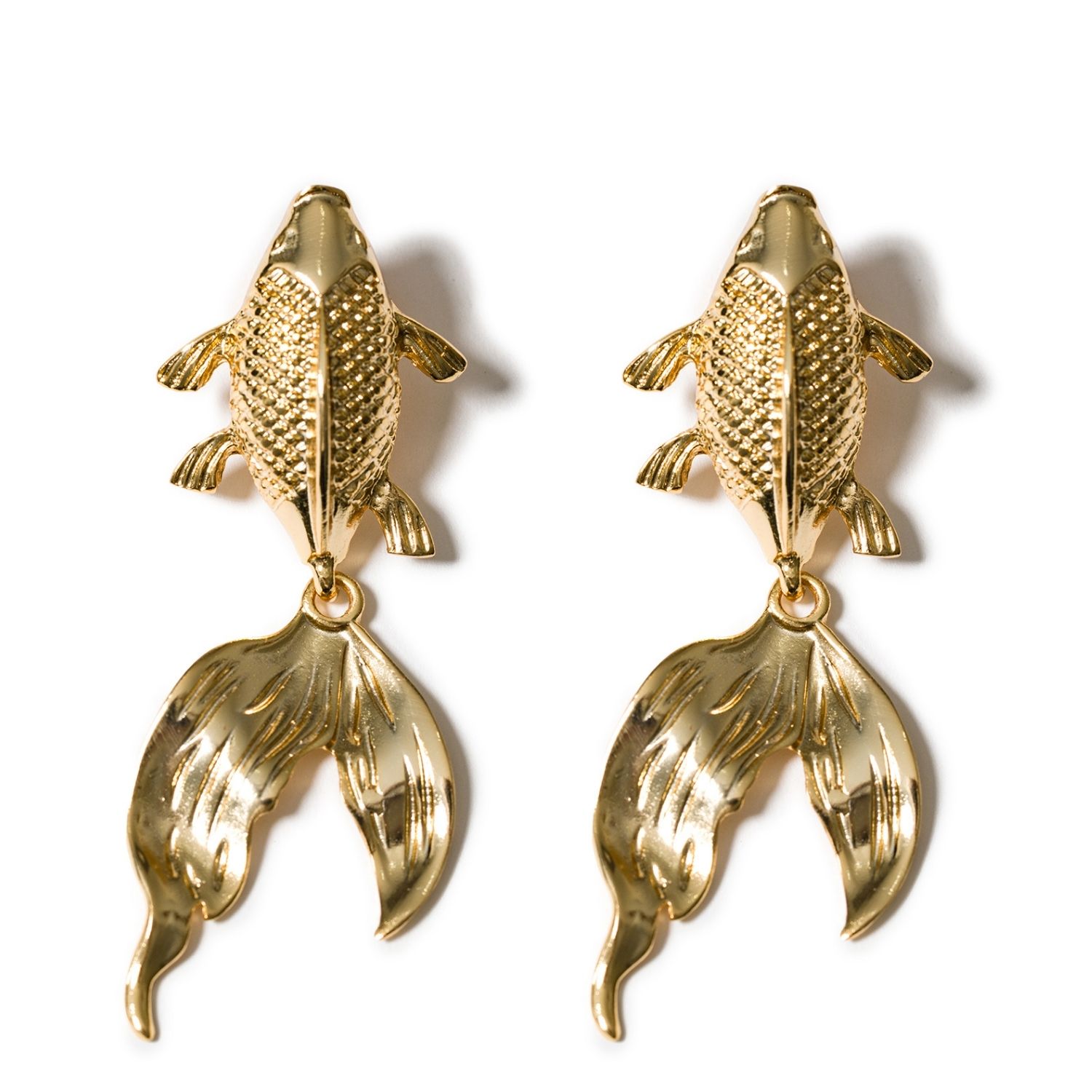 Kybele Studio Women's Gold Koi Fish Statement Earrings