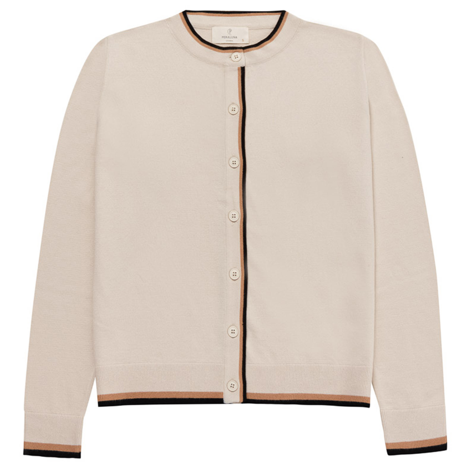 Peraluna Women's Brown Suzanne O-neck Cardigan In Beige In Brown