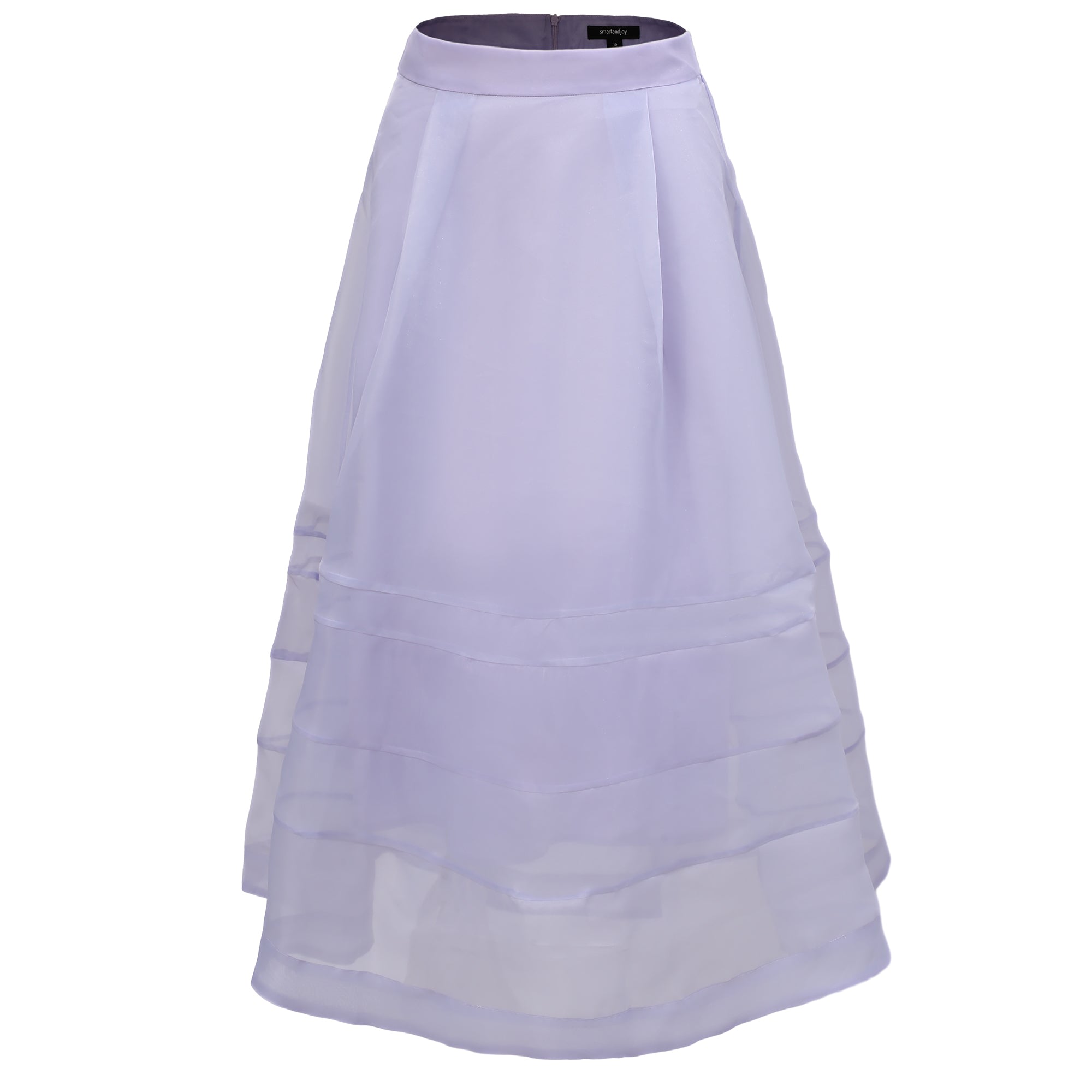Smart And Joy Women's Pink / Purple Tiered Stitched Pleats Flared Skirt - Light Blue In Pink/purple