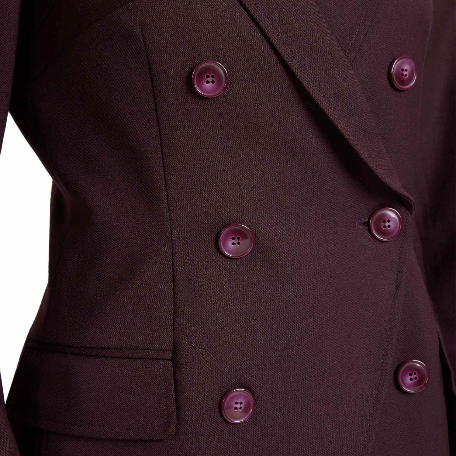 Paco Double-Breasted Six-Button Jacket In Wool Stretch 