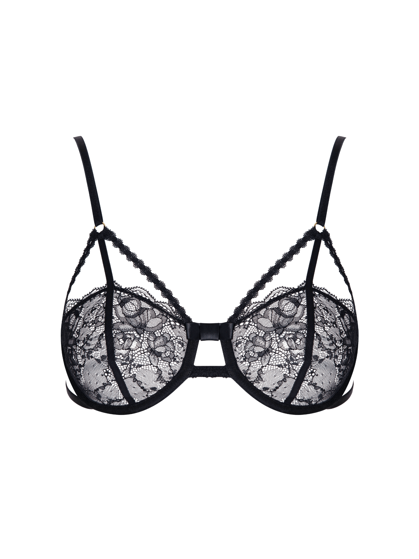 Bonbon Lingerie Women's Black Penelope Flirt Underwired Bra In Black