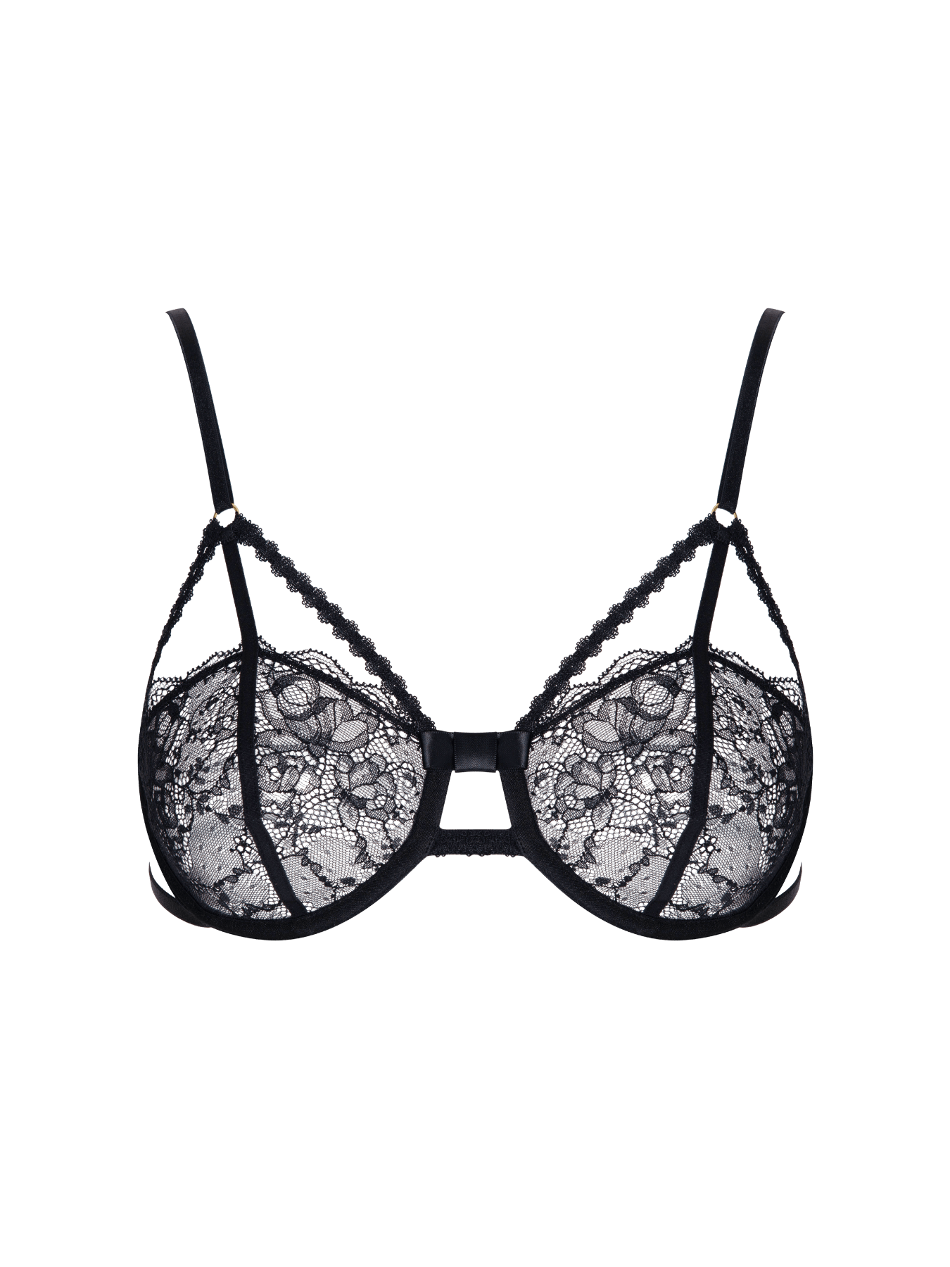 Women’s Black Penelope Flirt Underwired Bra Medium Bonbon Lingerie