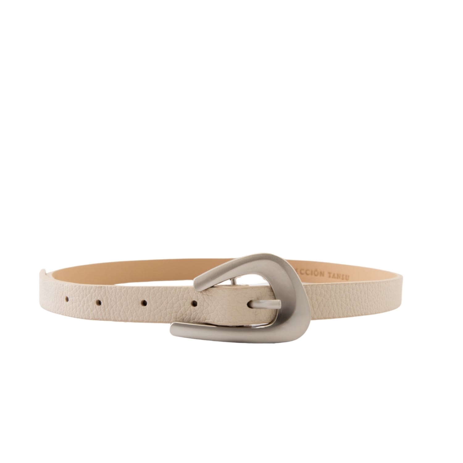 Colección Tansu Women's Neutrals Pierre Leather Belt Off White