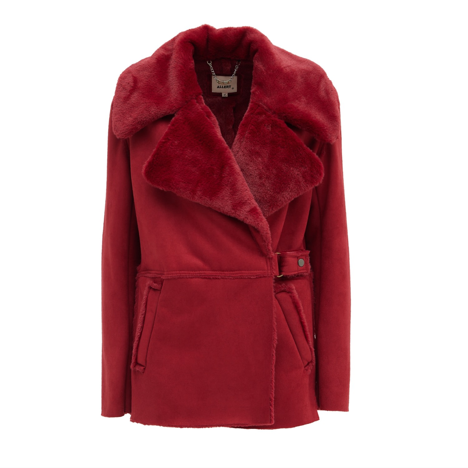 Women’s Double Faced Shearling Coat Red Large Julia Allert