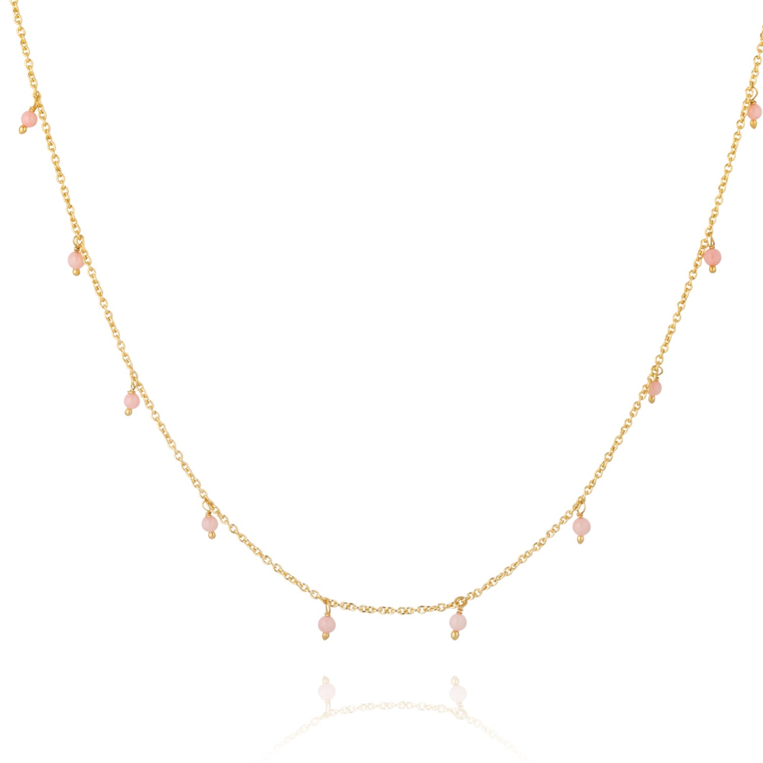 Coco & Kinney Women's October Birthstone Necklace- Pink Opal In Pink