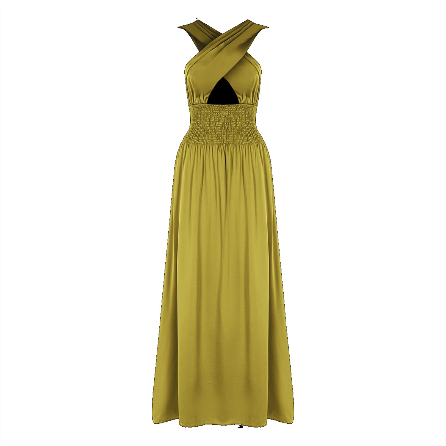 Movom Women's Green Aspen Criss Cross Maxi Dress In Green