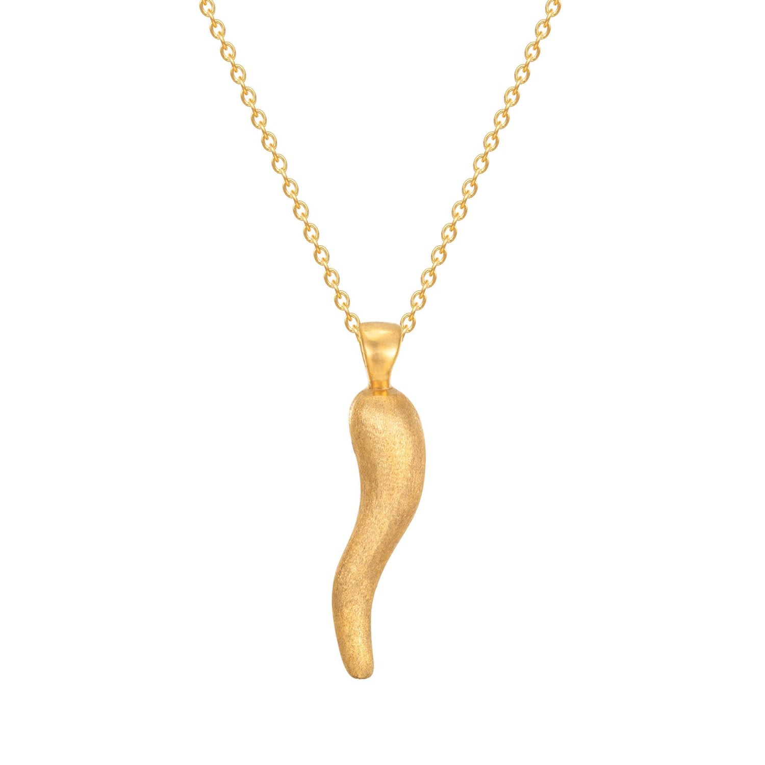 Women’s 22Ct Gold Vermeil Textured Cornicello Necklace Seol + Gold