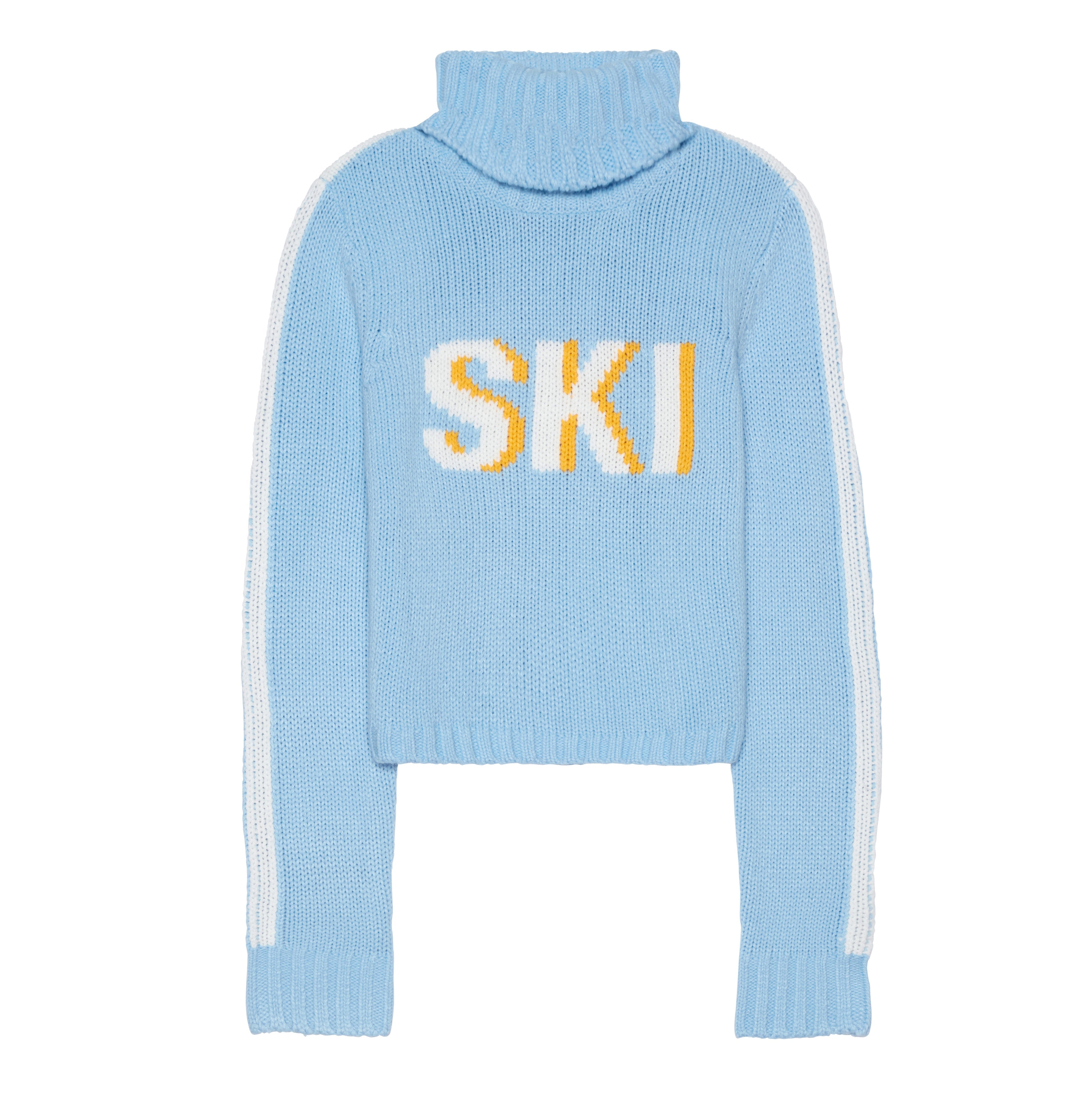 Women’s Cropped Ski Turtleneck Sweater - Powder Blue Large Ellsworth + Ivey