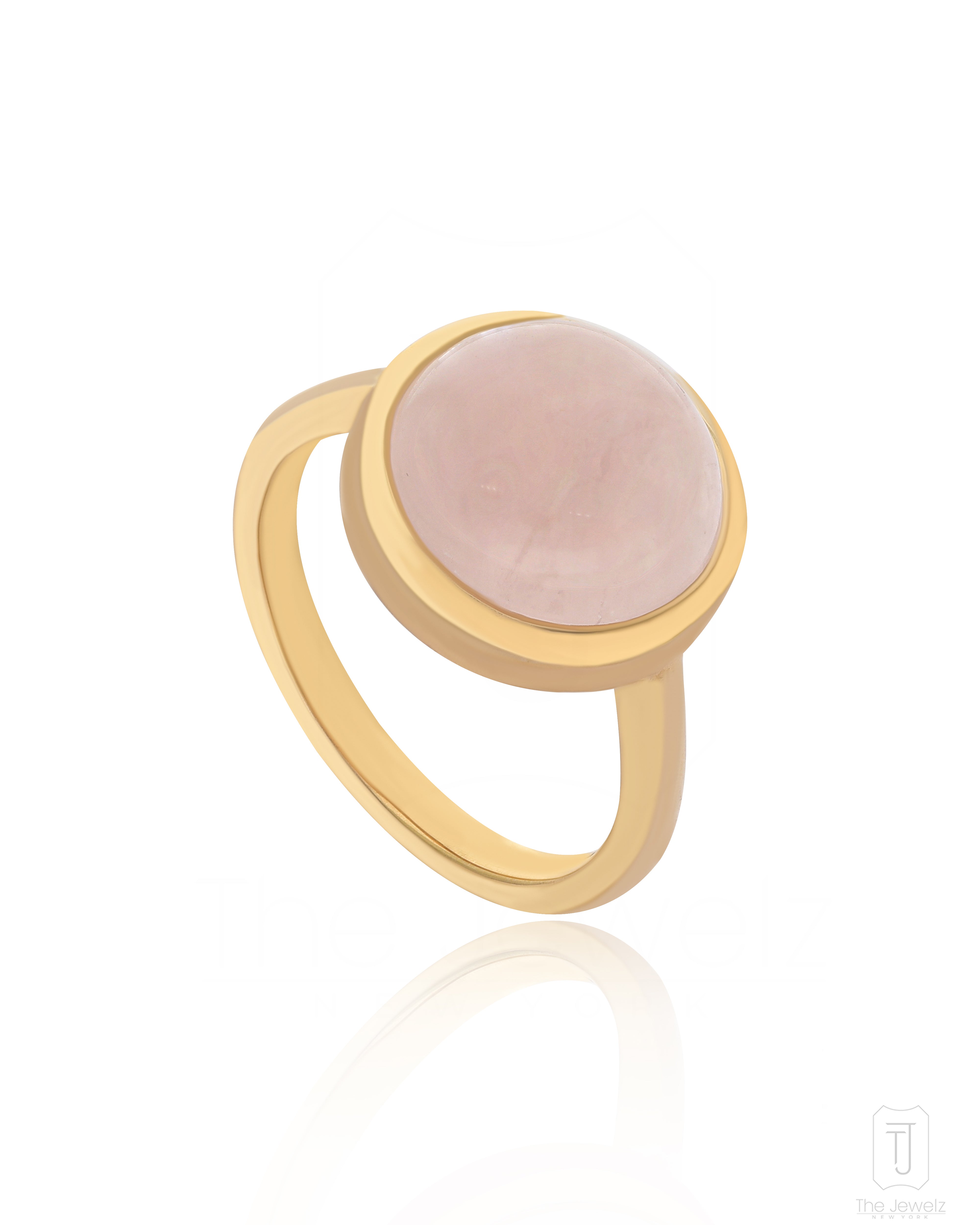 The Jewelz Women's Gold / Pink / Purple Eraya Rose Quartz Statement Ring In Silver