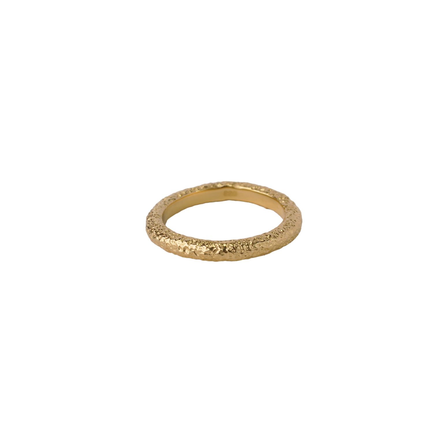Nasi Silver Women's Organic Swash Ring- Gold In Gold