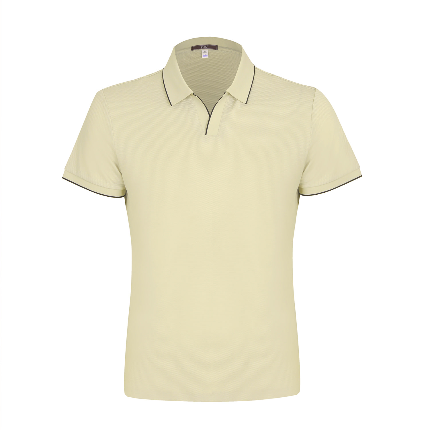 David Wej Men's Neutrals Marco V-neck Polo Shirt - Beige In Sand