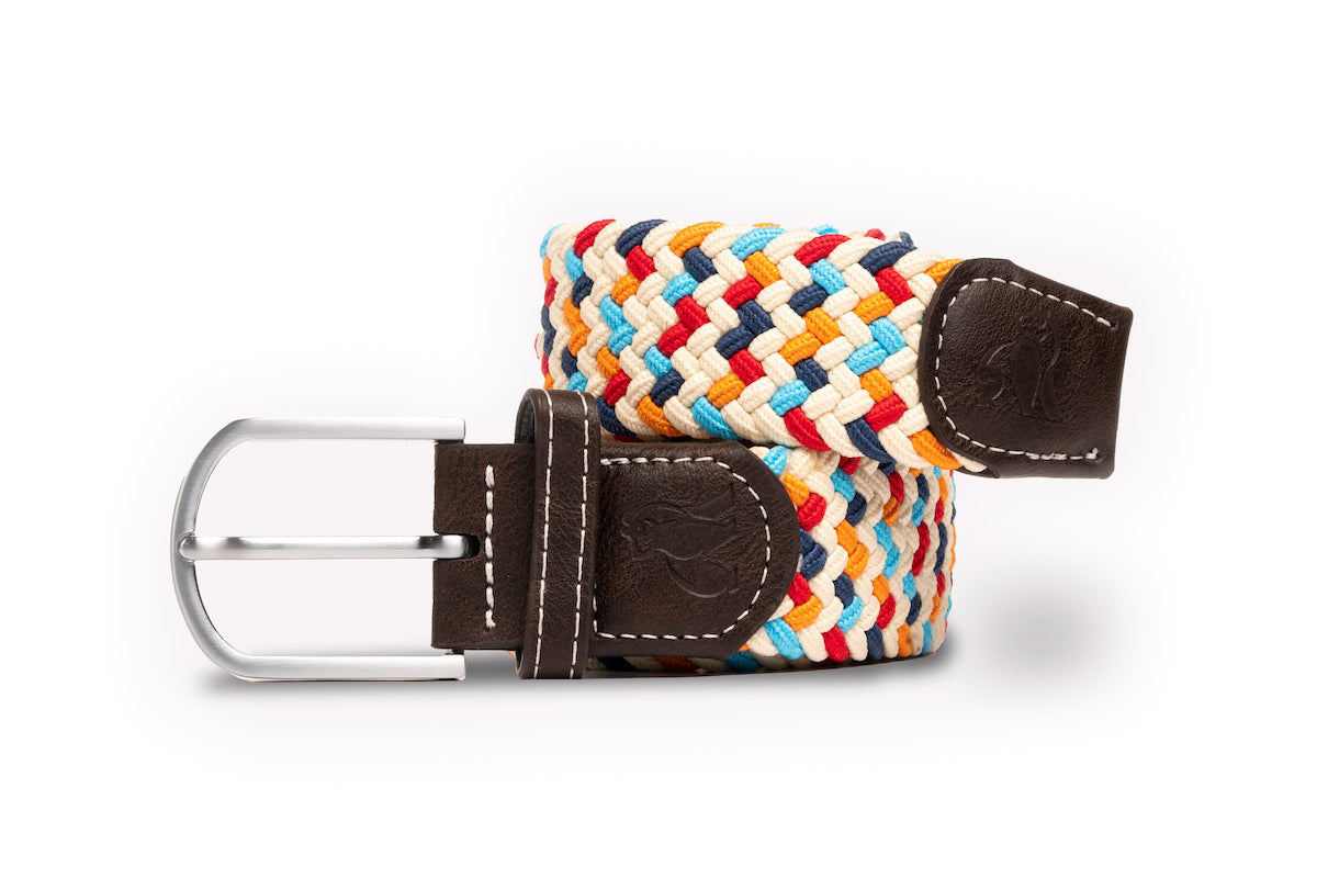 Men’s Woven Belt - Multicolour Zigzag Medium Swole Panda