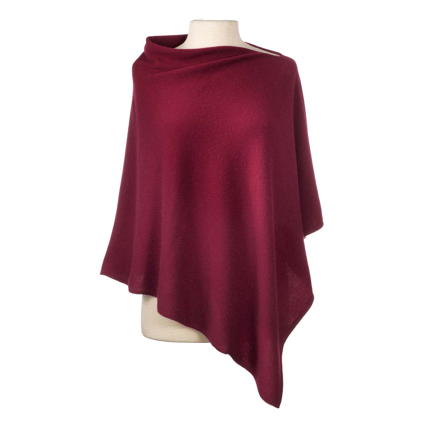 Women’s Red Alpine Cashmere Classic Poncho - Claret One Size