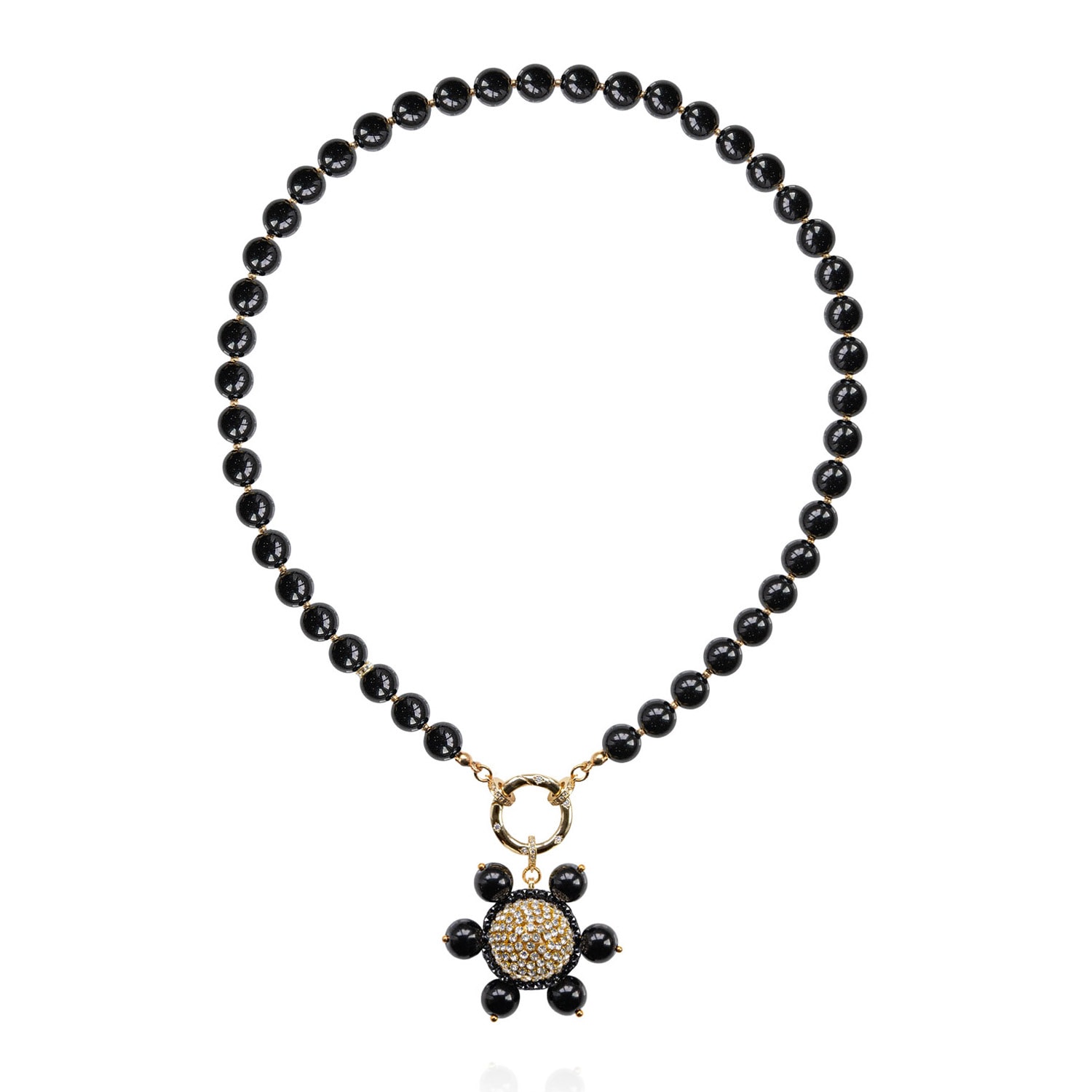 Saule Label Women's Black / Gold Jolie Necklace In Slick Black