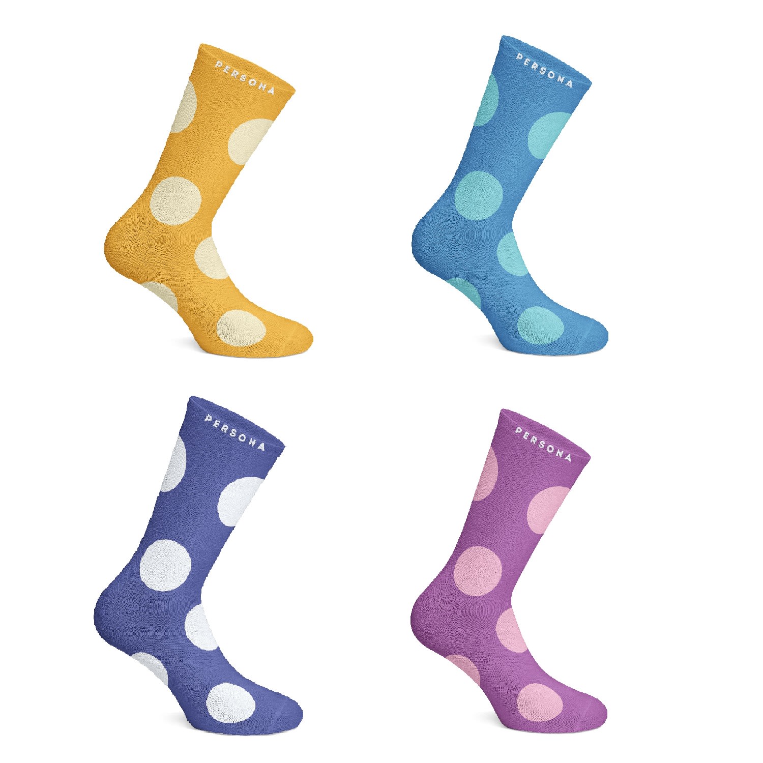 Blue Colourful Mens Polka Dot Egyptian Cotton Sock Gift Set Persona