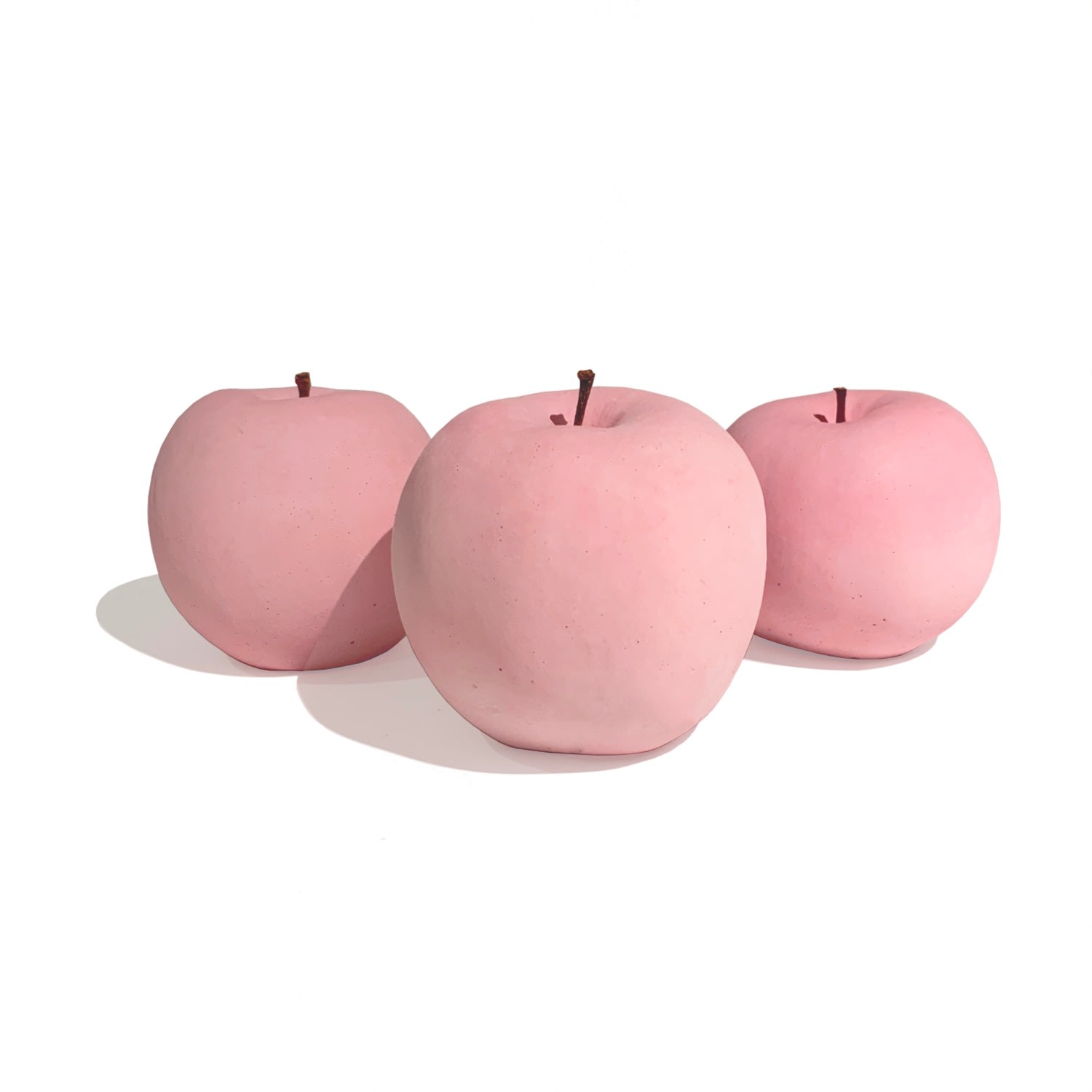 Pink / Purple Ornamental Concrete Apple Pink Set Of Three Studio Story