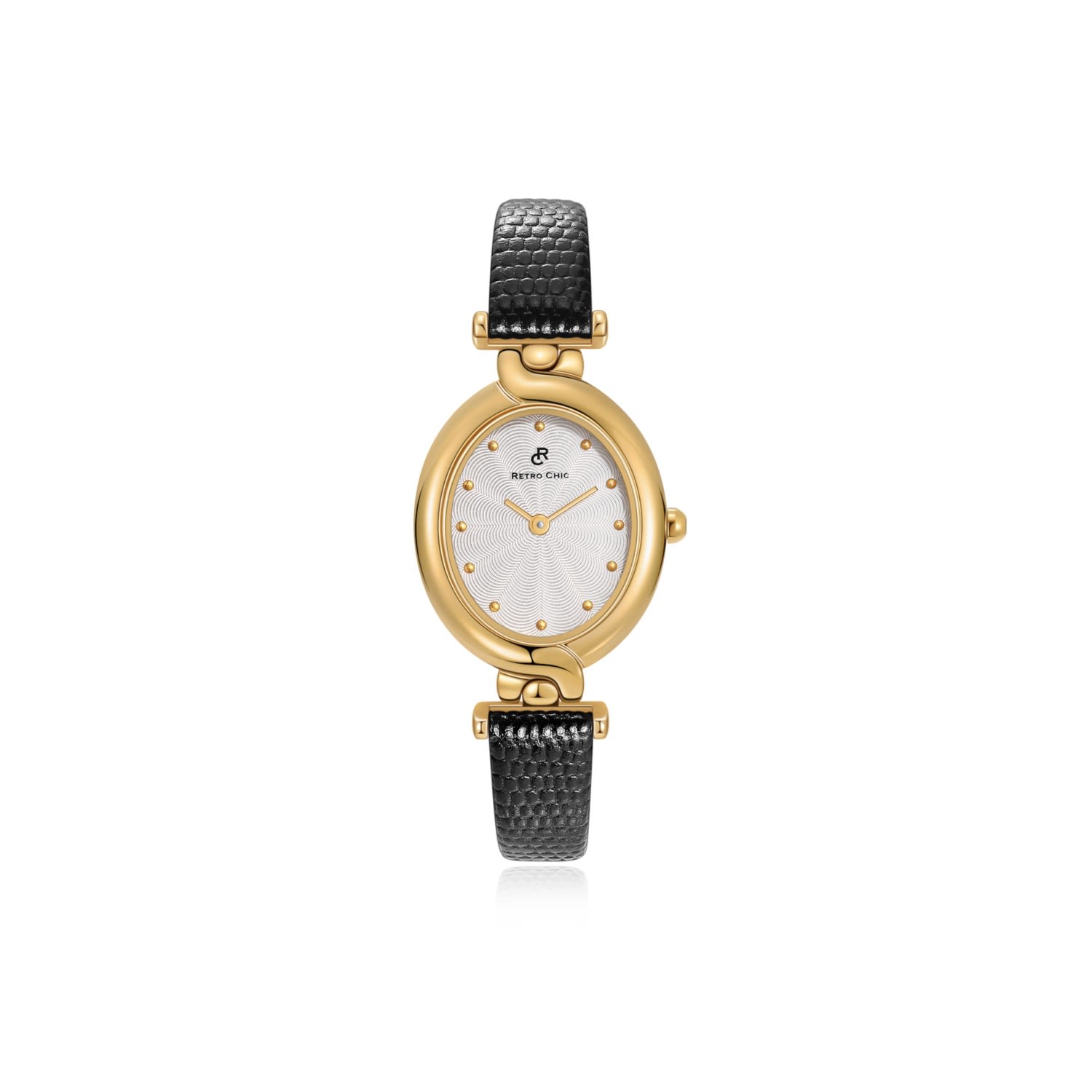 Retro Chic Women's Black / Gold Ellipse Watch - Black In Multi