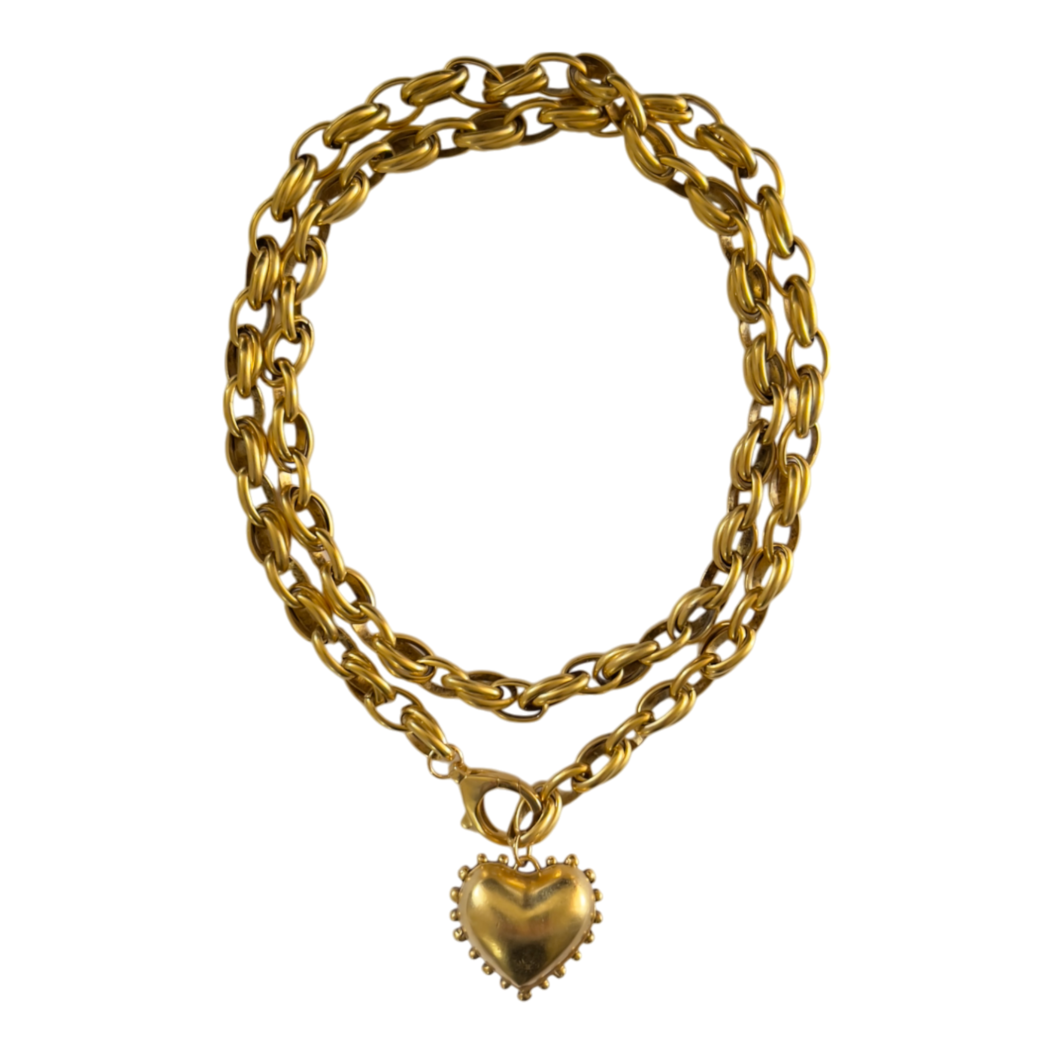 Sccollection Women's Gold Marley Dotted Heart Necklace