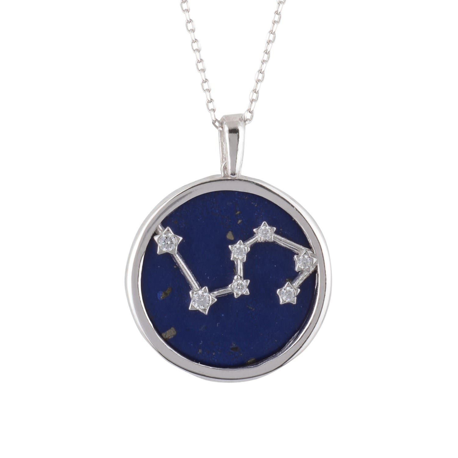 Women’s Blue / Silver Zodiac Lapis Lazuli Gemstone Star Constellation Pendant Necklace Silver Leo Latelita