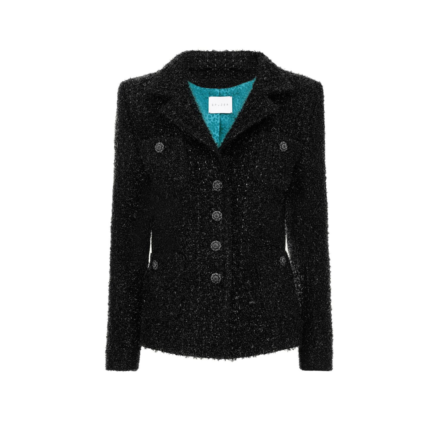 Women’s Tweed Blazer In Black Extra Small Epuzer