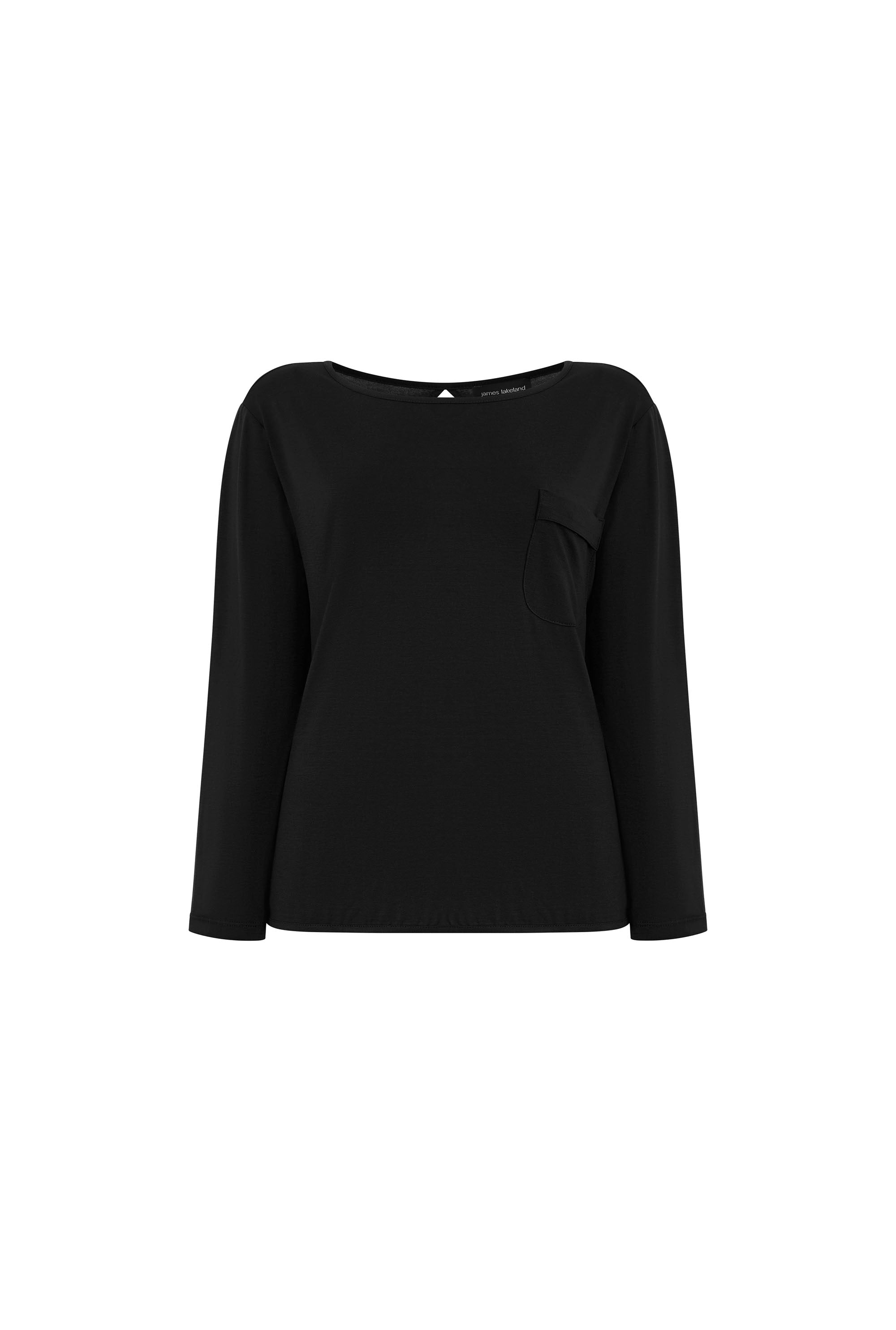 James Lakeland Women's Pocket Jersey T-shirt Black