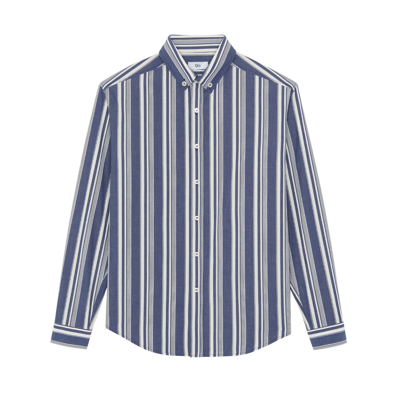 Men’s Blue Alfie Stripe Shirt Extra Large Fyu Paris