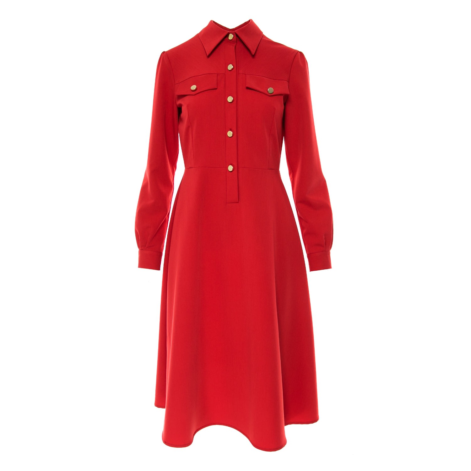 Women’s Joy Midi Shirt Dress Red Xxs Noria Anis