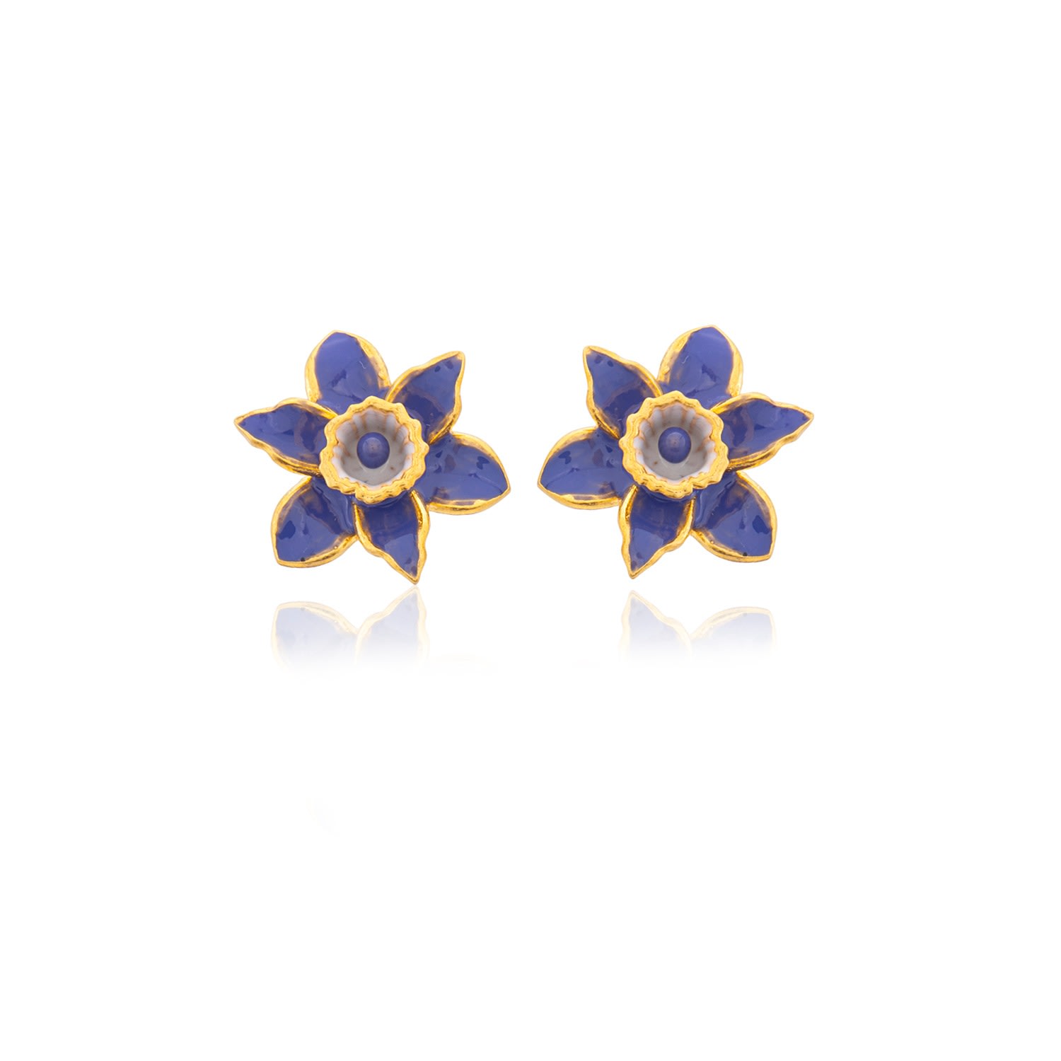 Milou Jewelry Women's Yellow Very Peri Daffodil Flower Earrings In Yellow