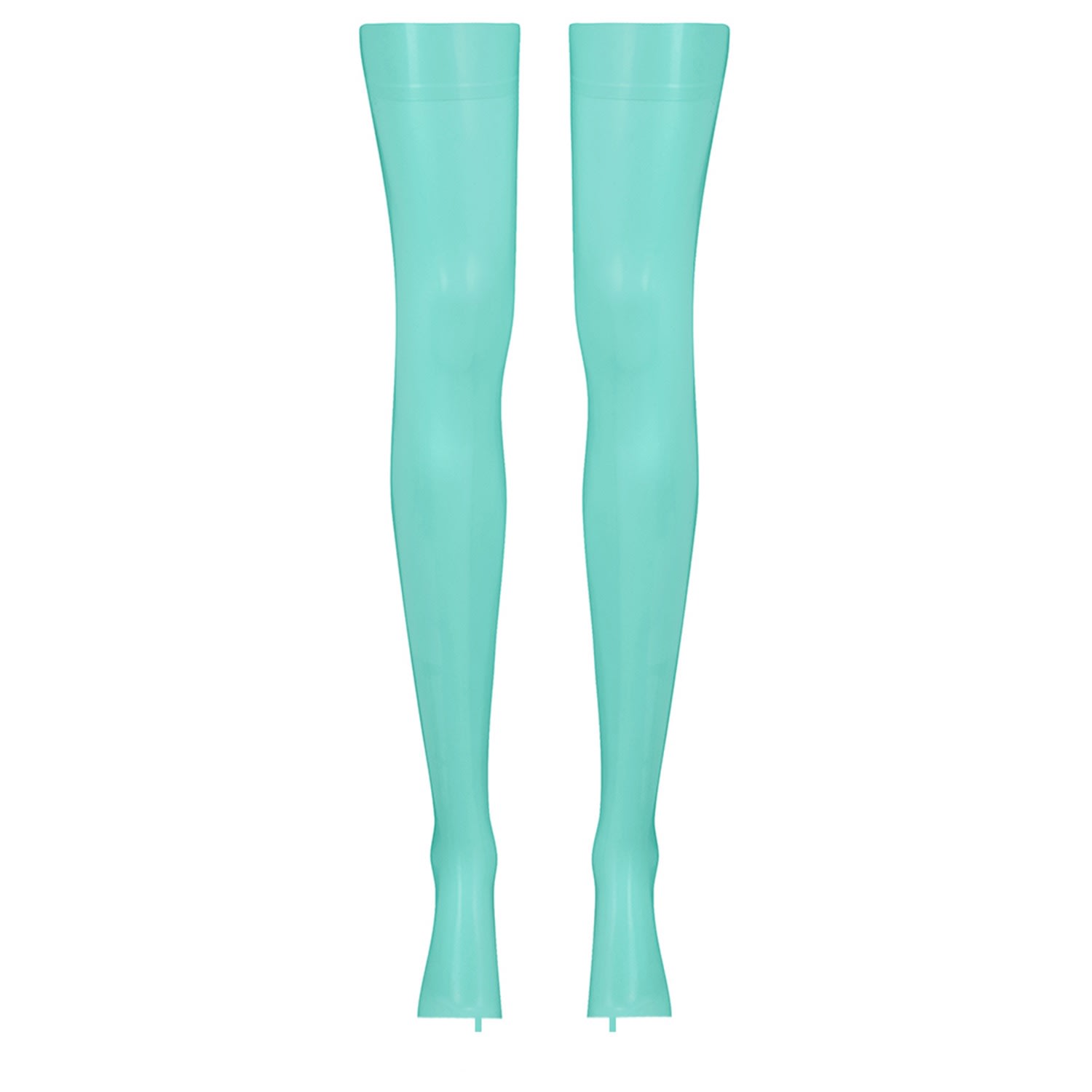 Elissa Poppy Women's Latex Stockings - Jade Green In Green