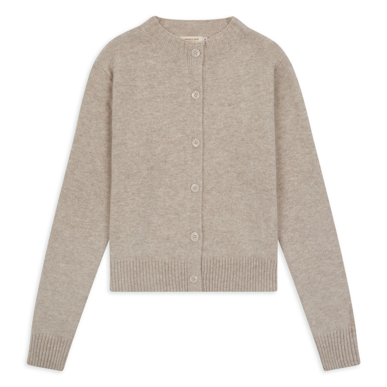 Neutrals Women’s Knitted Cardigan - Wheat Large Burrows & Hare