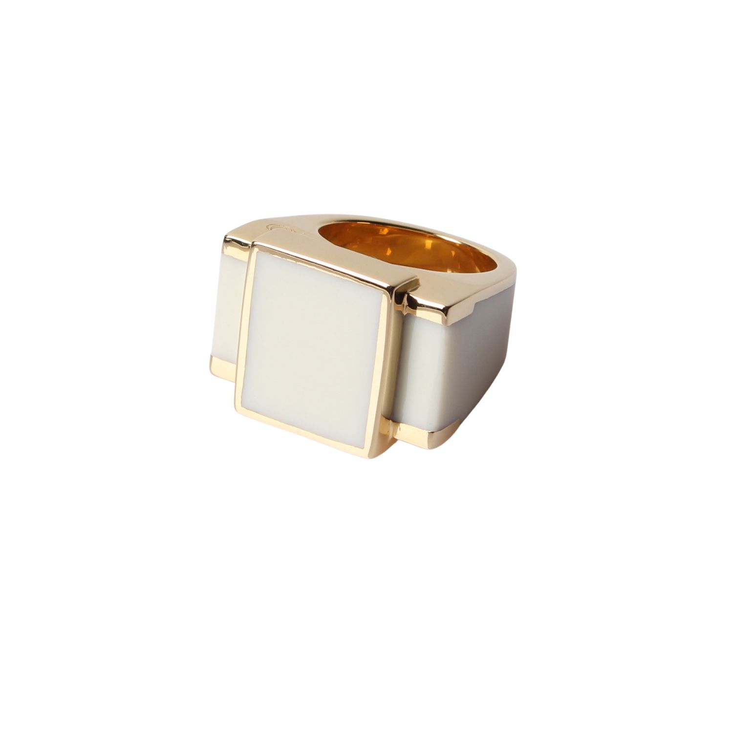 The Rose Women's Neutrals / Gold Ivory Bague One Gold Sculptural Ring -unisex In Gold