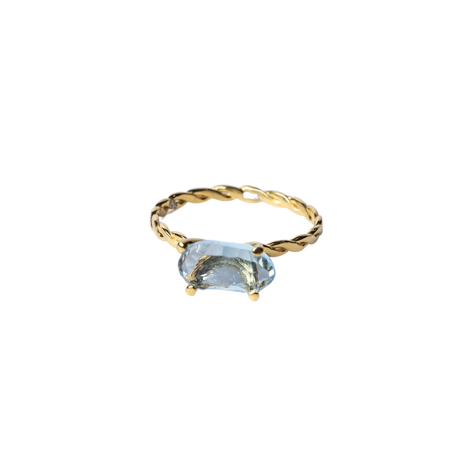 Women’s Gold / Blue Innocent Blue Duchess Ring Golden Horn Jewellery