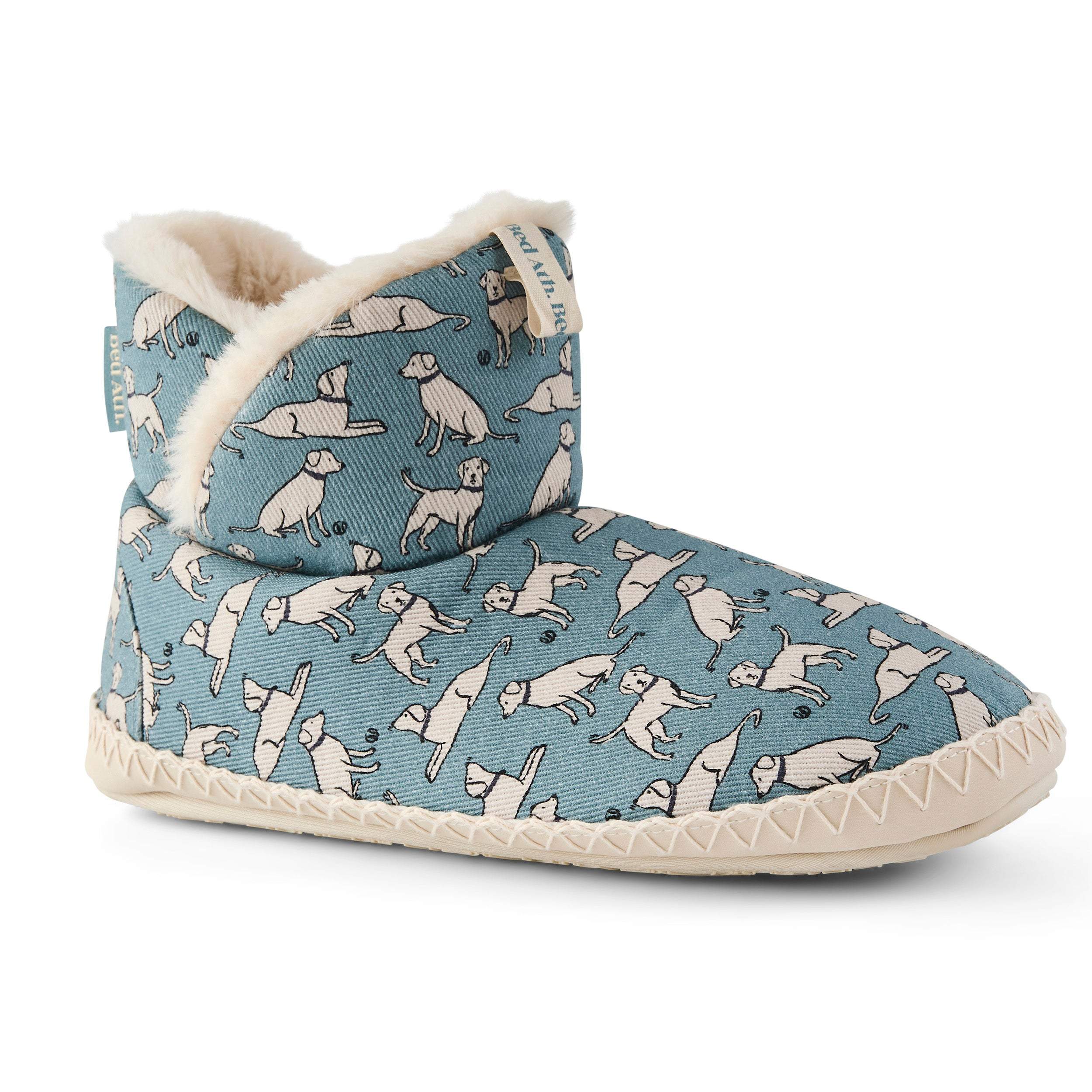 Bedroom Athletics Women's Blue Lily - All Over Labrador Dog Print Slipper Boot - Denim In Blue