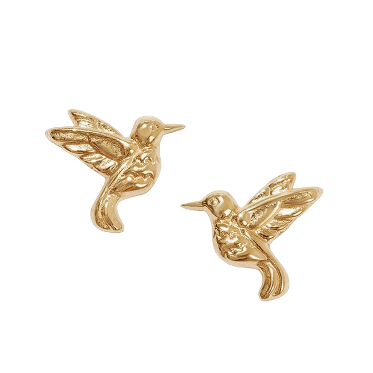Gold Trip Women's Hummingbird Earrings In Gold In Gold