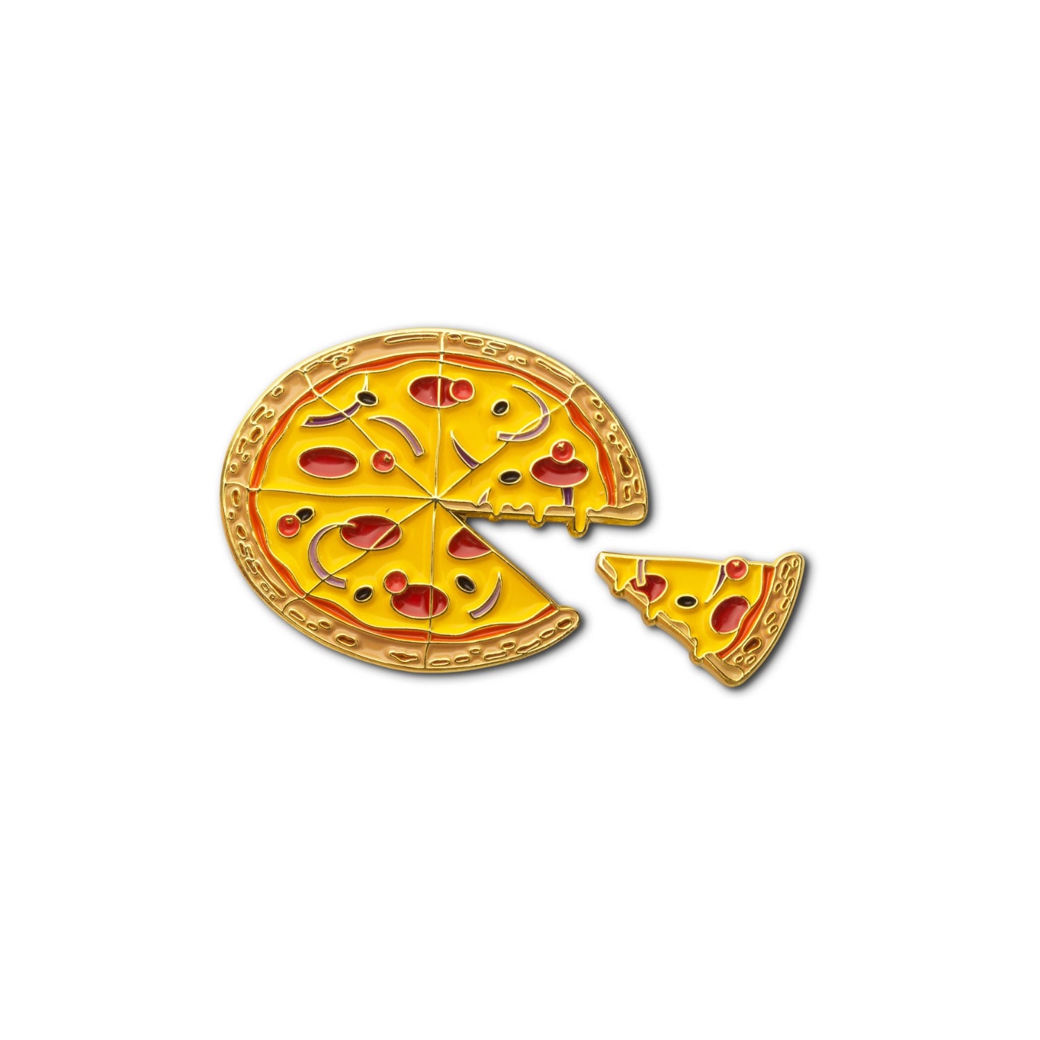 Make Heads Turn Women's Gold / Red Enamel Pin Pizza