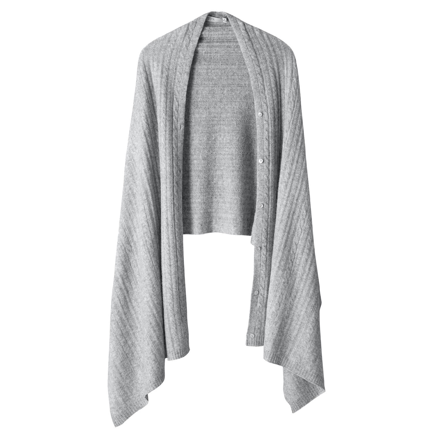 Women’s Grey Luna Travel Cable Cashmere Wrap Voya