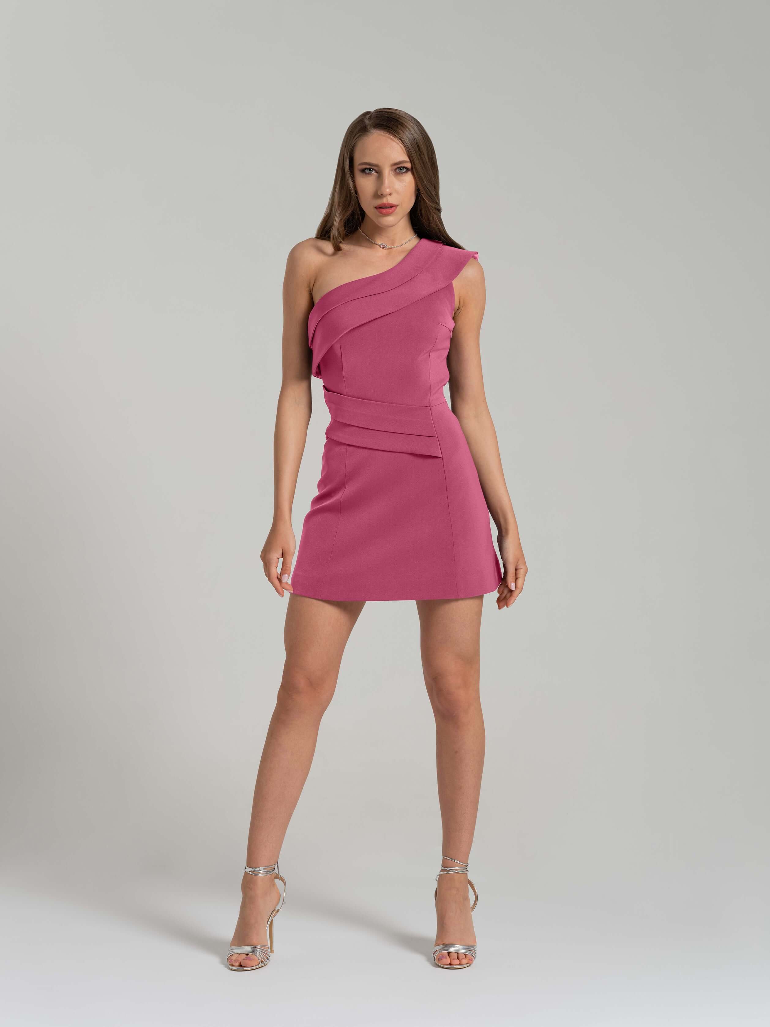 Elegant Touch Mini Dress, Super Pink | Tia Dorraine | Wolf